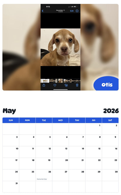 2026 - 2027 Otis - Pawidols Pet Calendar