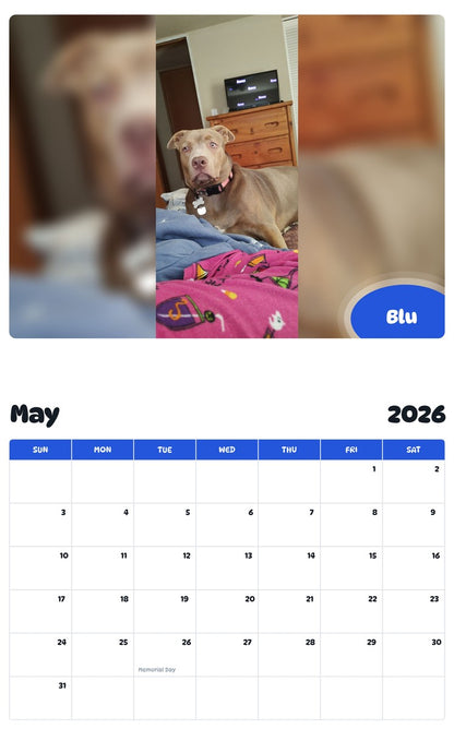2026 - 2027 Blu - Pawidols Pet Calendar
