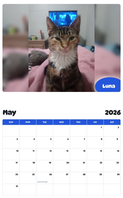 2026 - 2027 Luna - Pawidols Pet Calendar