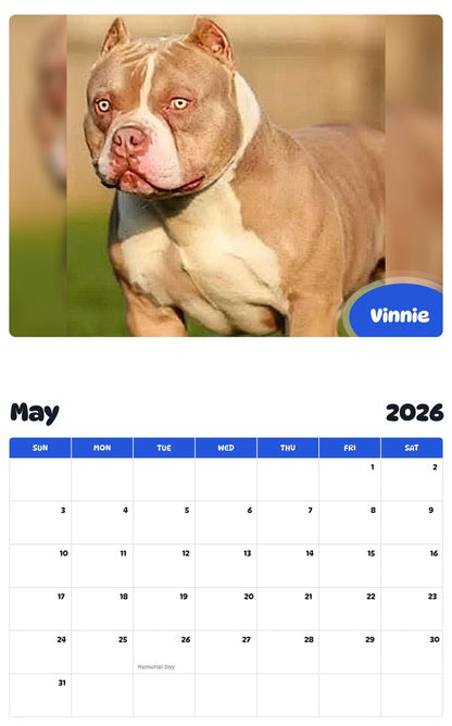 2026 - 2027 Vinnie - Pawidols Pet Calendar