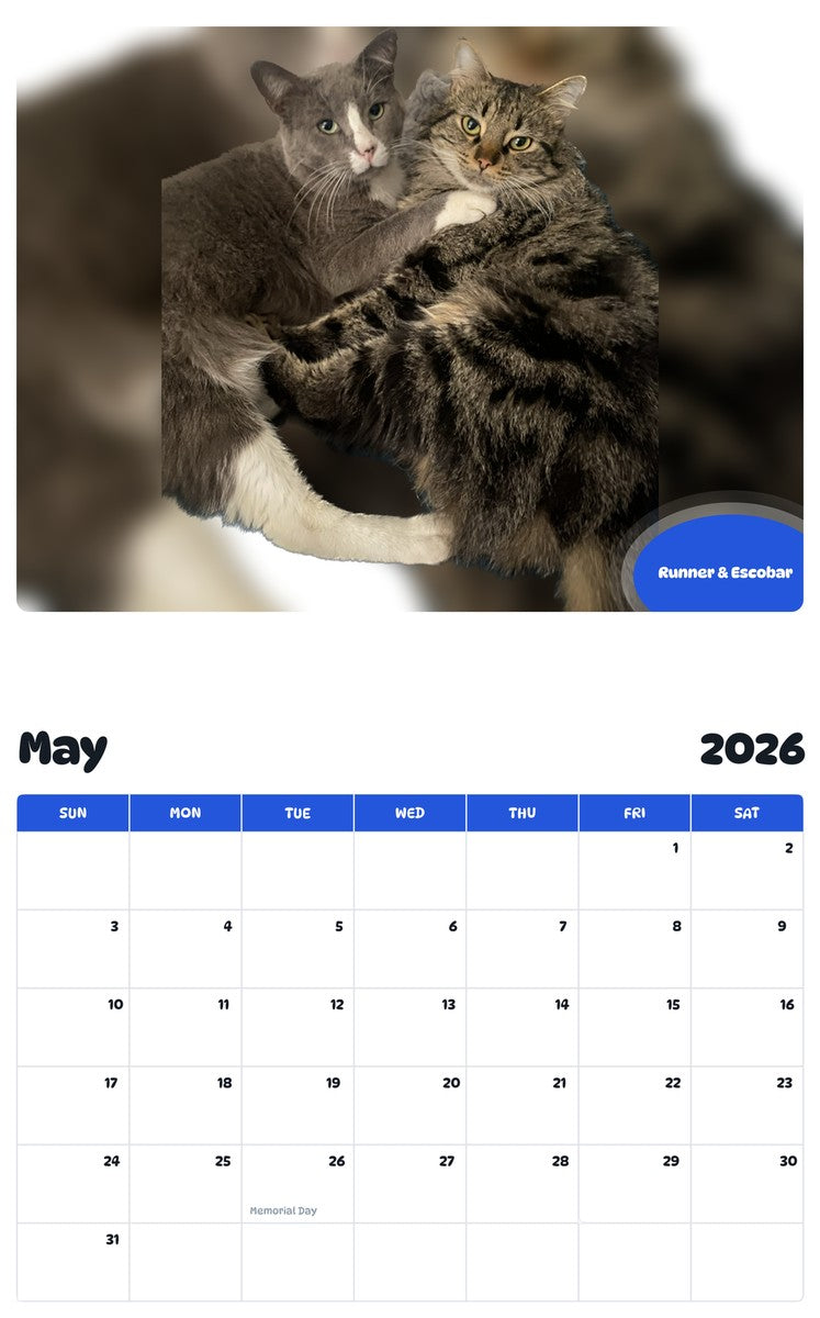 2026 - 2027 Runner & Escobar - Pawidols Pet Calendar