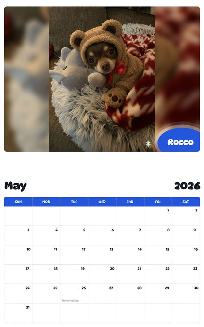 2026 - 2027 Rocco - Pawidols Pet Calendar