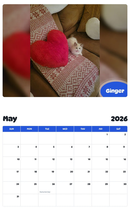 2026 - 2027 Ginger - Pawidols Pet Calendar