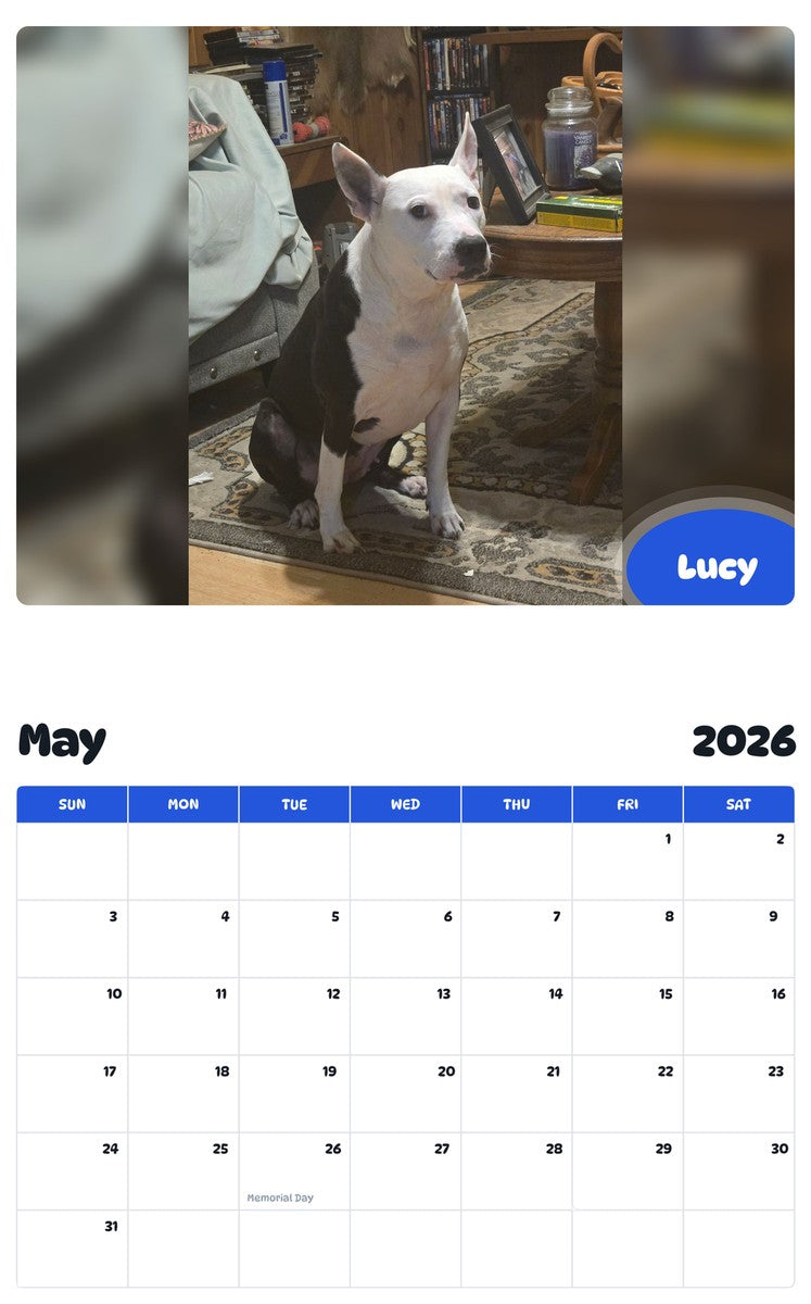2026 - 2027 Lucy - Pawidols Pet Calendar