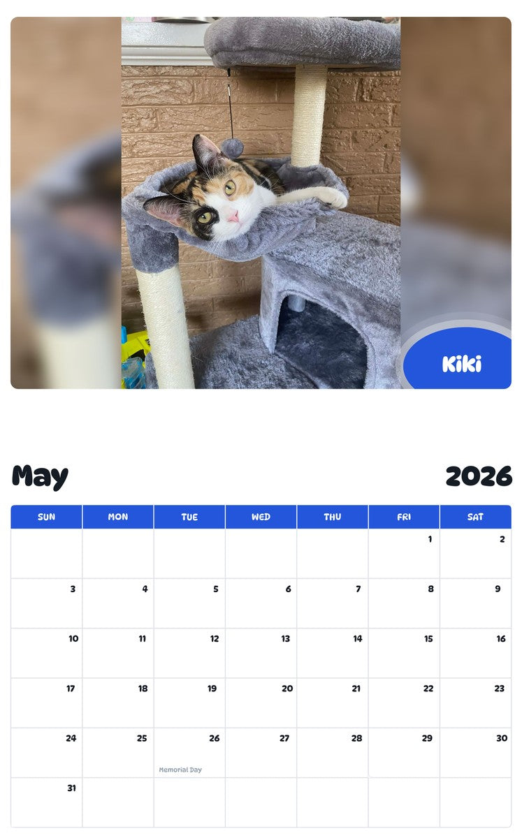 2026 - 2027 Kiki - Pawidols Pet Calendar