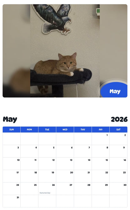 2026 - 2027 May - Pawidols Pet Calendar