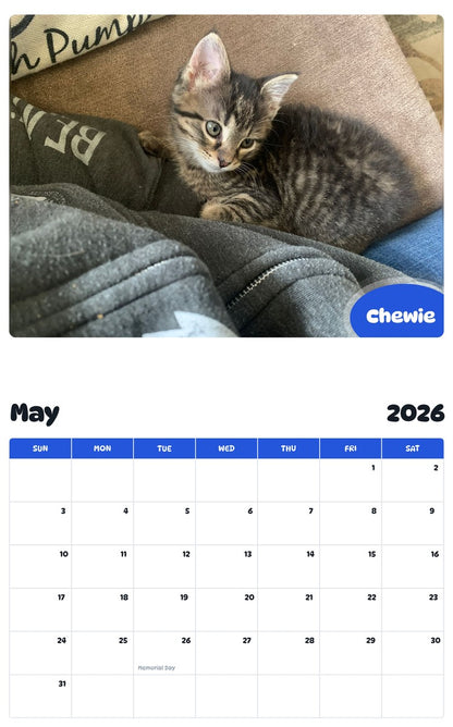 2026 - 2027 Chewie - Pawidols Pet Calendar