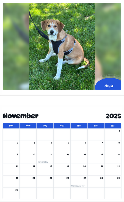 July 2025 - June 2026 Milo - Pawidols Pet Calendar