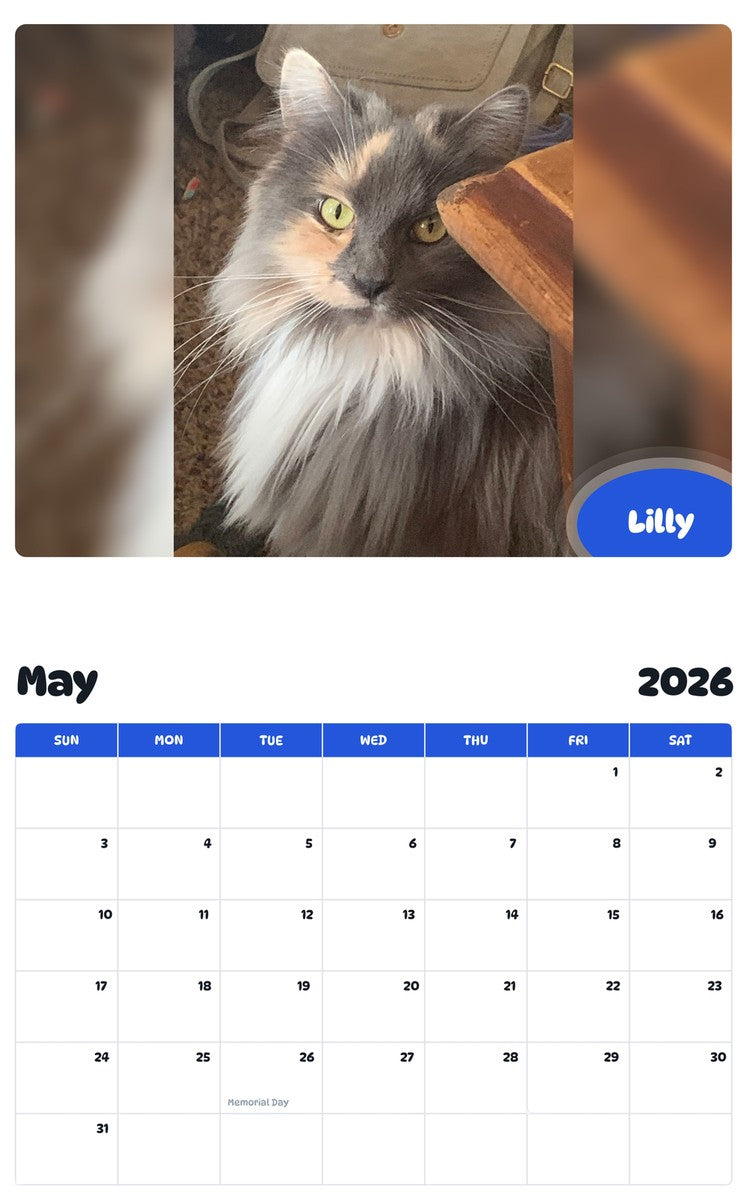 2026 - 2027 Lilly - Pawidols Pet Calendar
