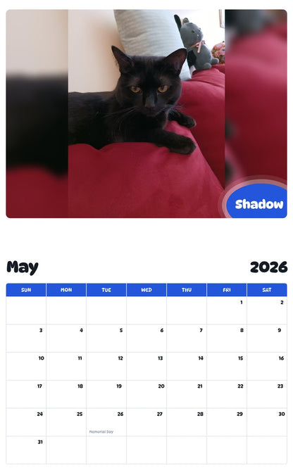 2026 - 2027 Shadow - Pawidols Pet Calendar