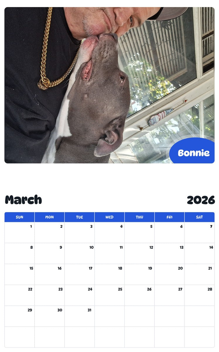 November 2025 - October 2026 Bonnie - Pawidols Pet Calendar