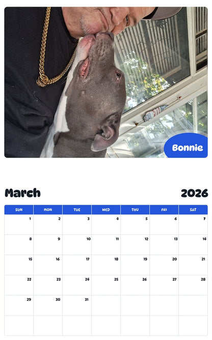 November 2025 - October 2026 Bonnie - Pawidols Pet Calendar