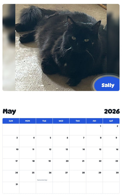 2026 - 2027 Sally - Pawidols Pet Calendar