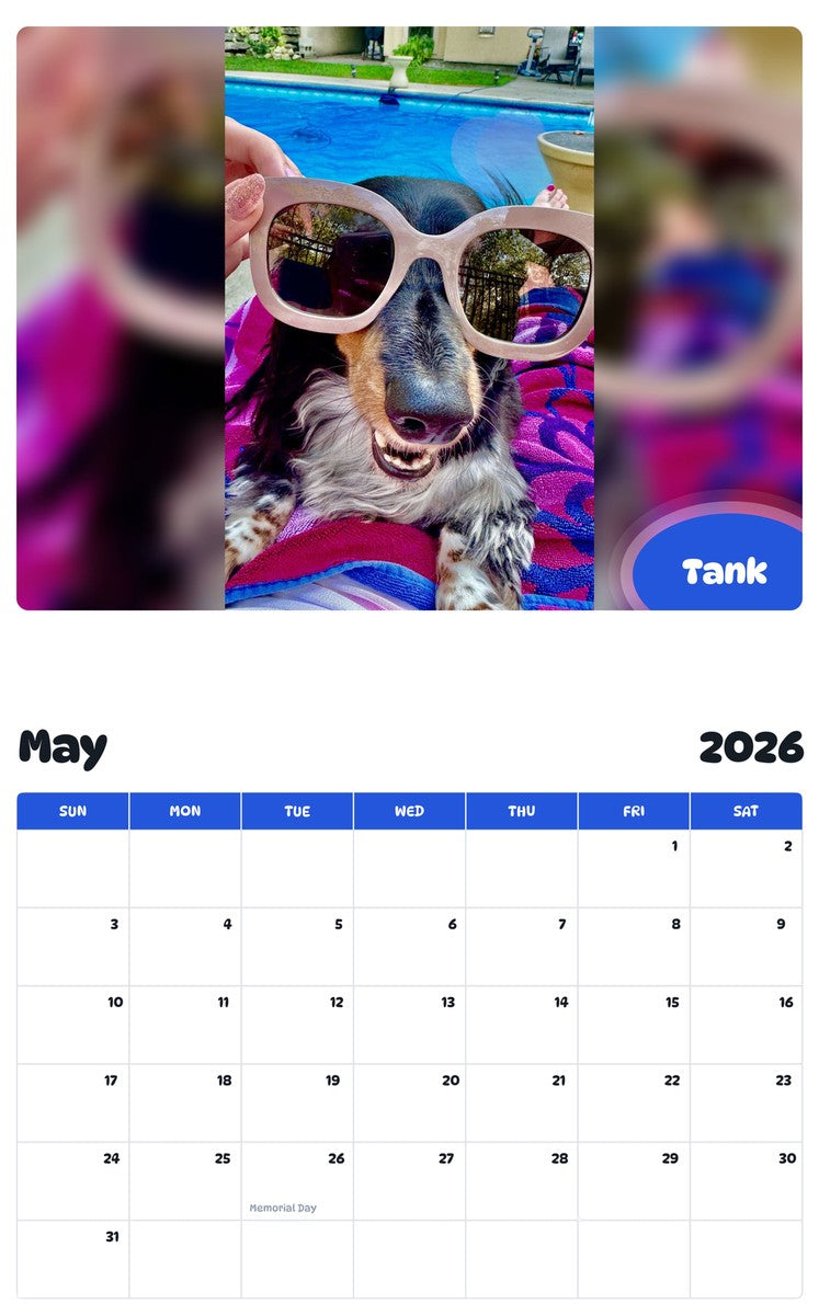 2026 - 2027 Tank - Pawidols Pet Calendar