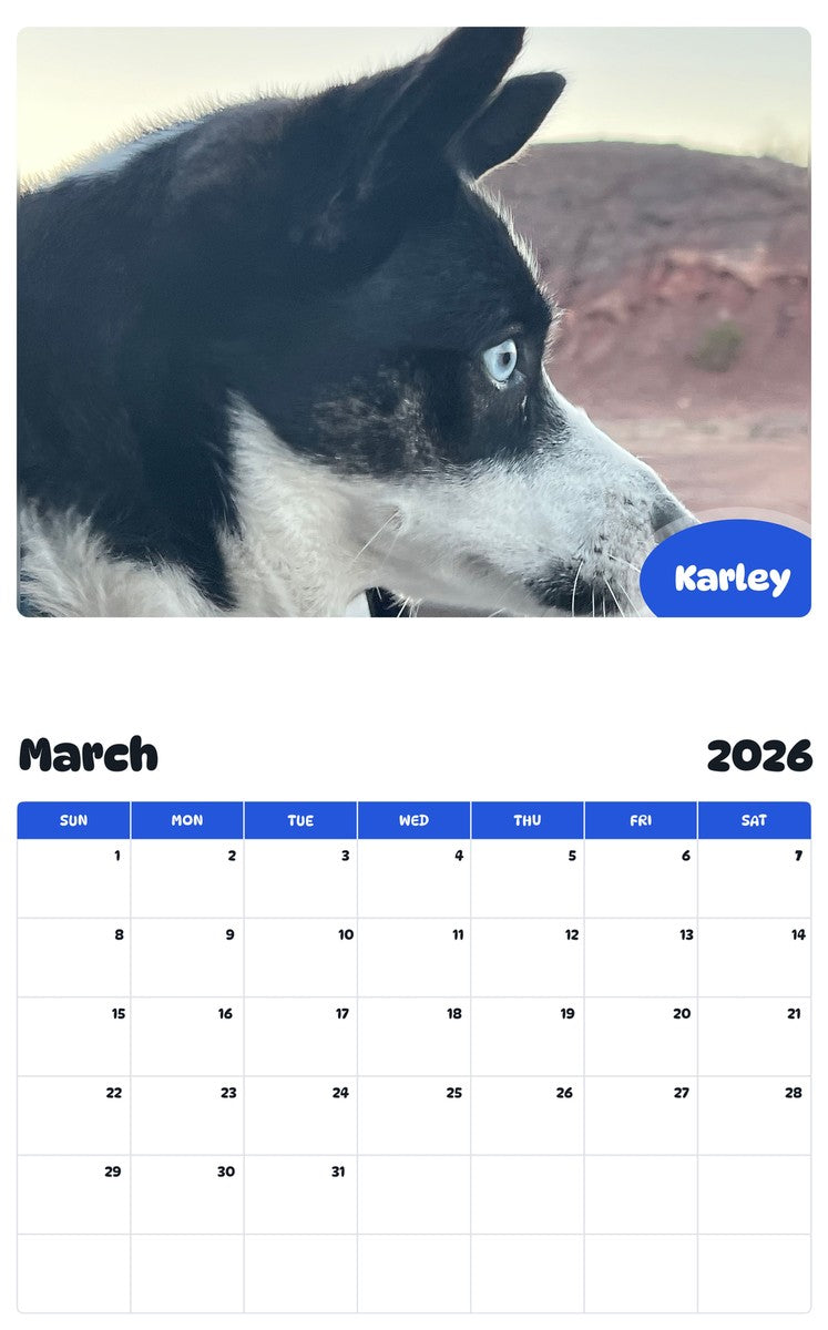 2026 - 2027 Karley - Pawidols Pet Calendar