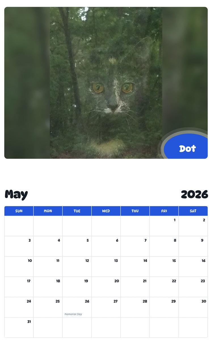 2026 - 2027 Dot - Pawidols Pet Calendar