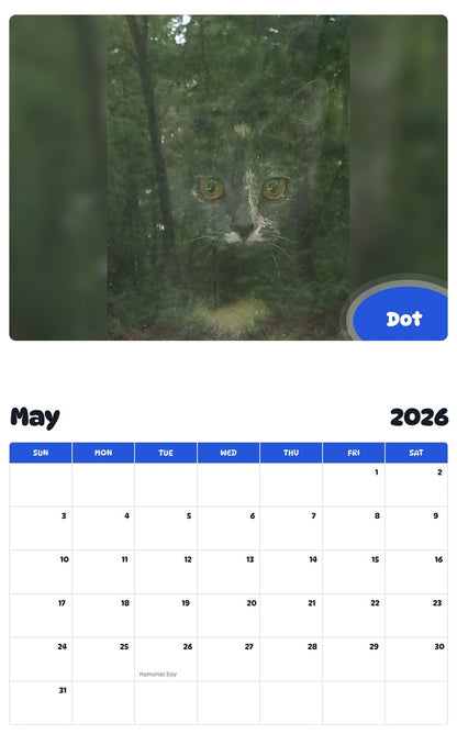 2026 - 2027 Dot - Pawidols Pet Calendar