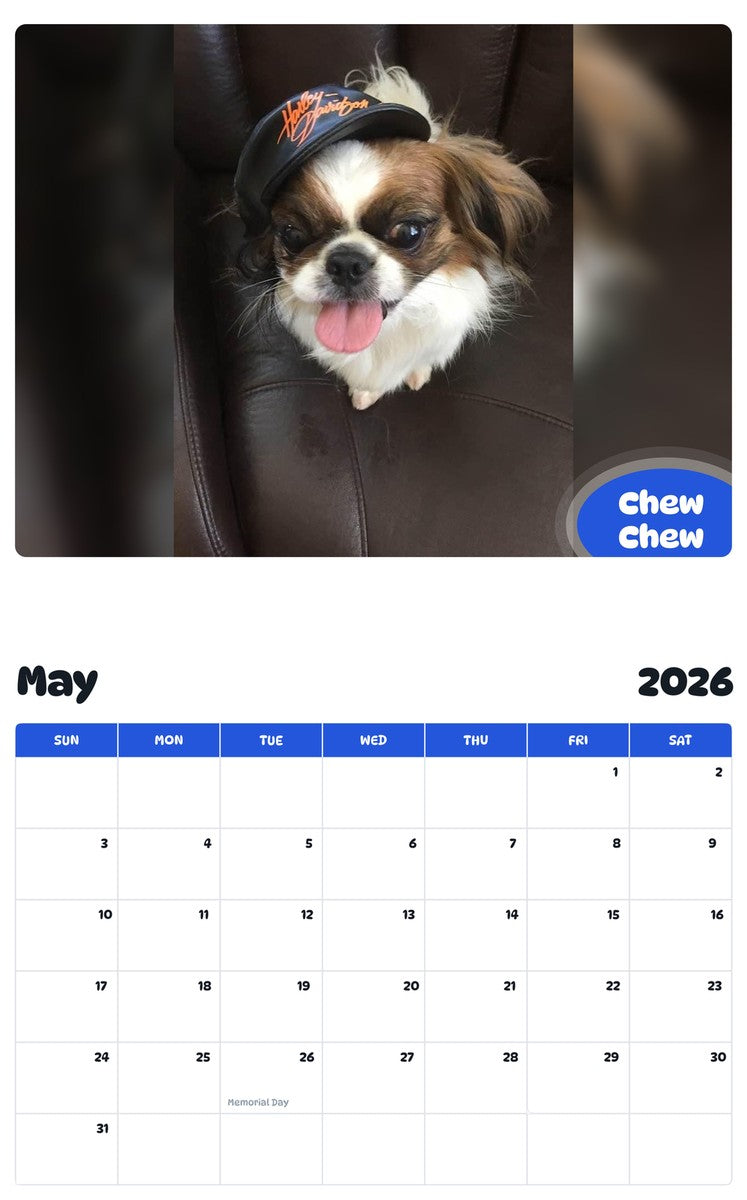 2026 - 2027 Chew Chew - Pawidols Pet Calendar