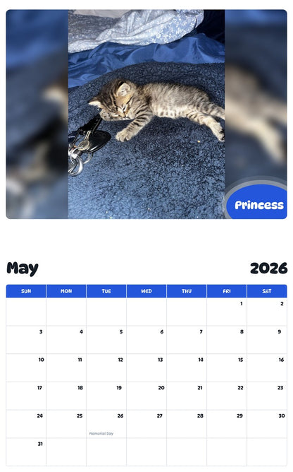 2026 - 2027 Princess - Pawidols Pet Calendar