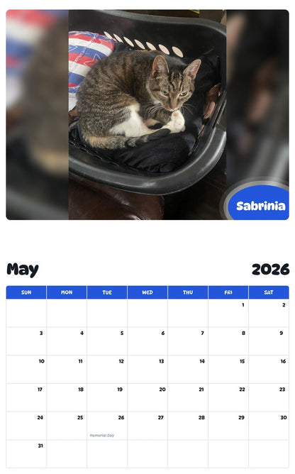 2026 - 2027 Sabrinia - Pawidols Pet Calendar