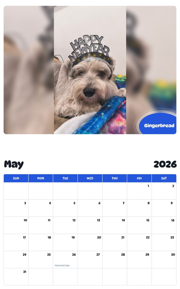 2026 - 2027 Gingerbread - Pawidols Pet Calendar