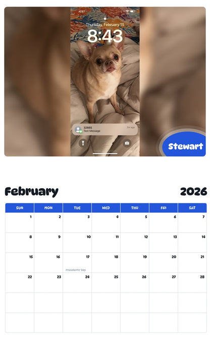 October 2025 - September 2026 Stewart - Pawidols Pet Calendar