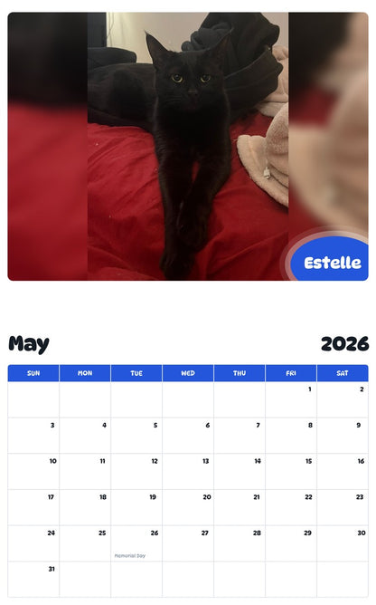 2026 - 2027 Estelle - Pawidols Pet Calendar