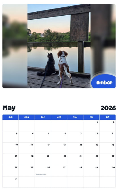 2026 - 2027 Ember - Pawidols Pet Calendar
