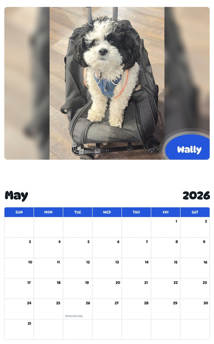 2026 - 2027 Wally - Pawidols Pet Calendar