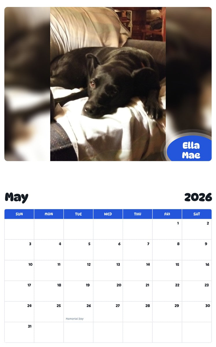 2026 - 2027 Ella Mae - Pawidols Pet Calendar