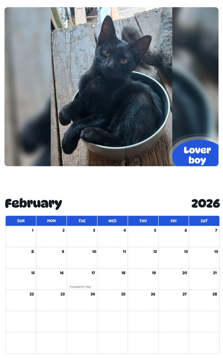 October 2025 - September 2026 Lover boy - Pawidols Pet Calendar