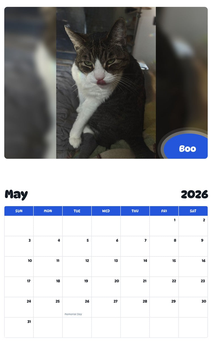 2026 - 2027 Boo - Pawidols Pet Calendar