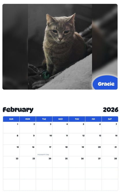 October 2025 - September 2026 Gracie - Pawidols Pet Calendar