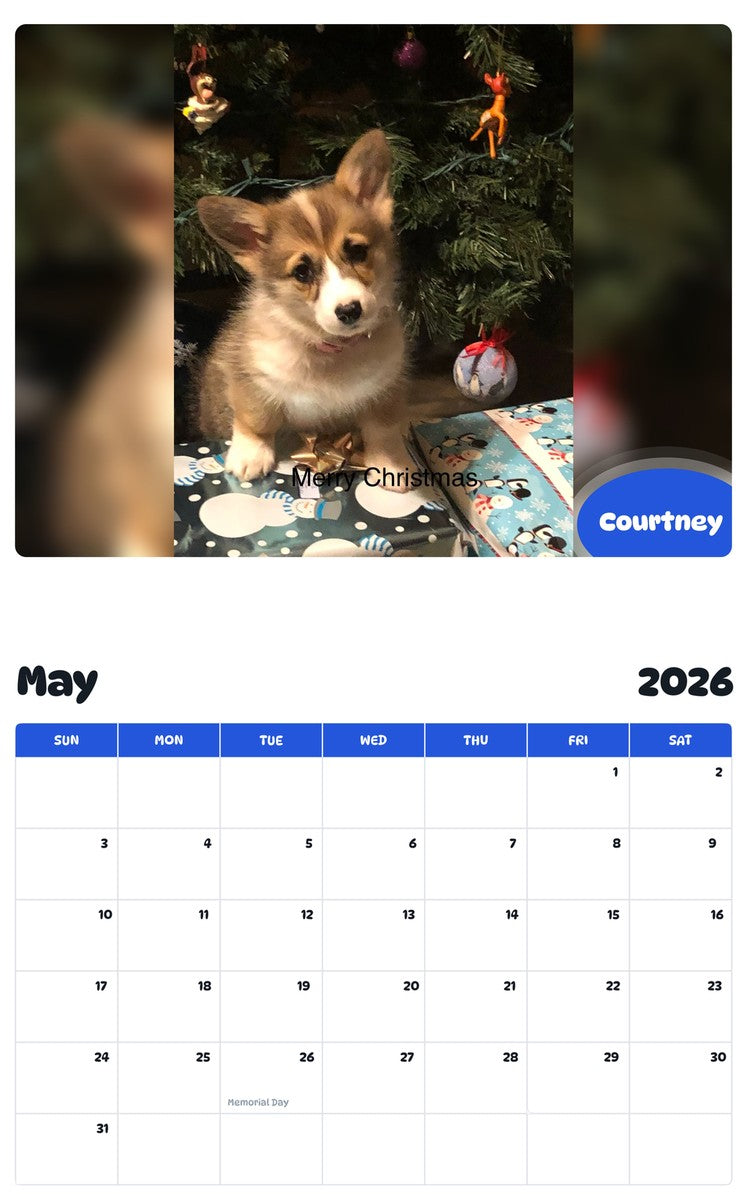 2026 - 2027 Courtney - Pawidols Pet Calendar