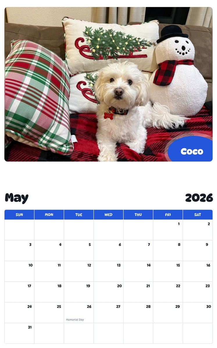 2026 - 2027 Coco - Pawidols Pet Calendar