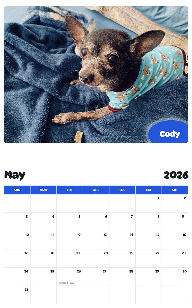 2026 - 2027 Cody - Pawidols Pet Calendar