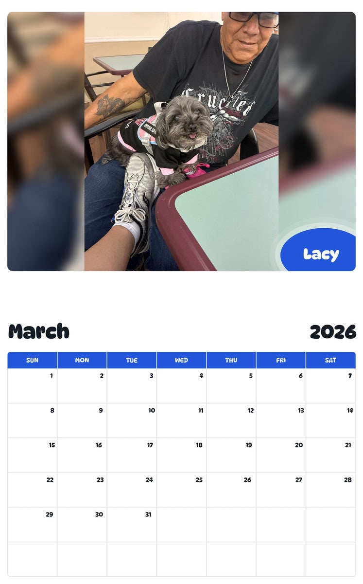 November 2025 - October 2026 Lacy - Pawidols Pet Calendar