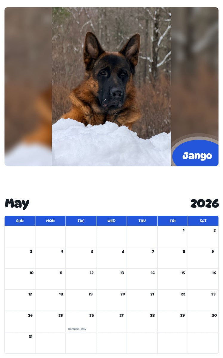 2026 - 2027 Jango - Pawidols Pet Calendar