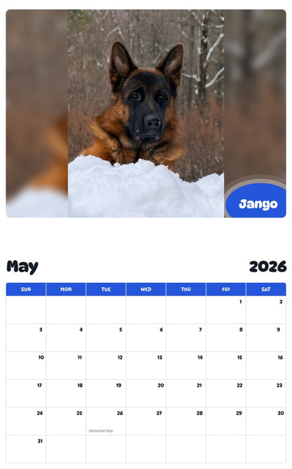 2026 - 2027 Jango - Pawidols Pet Calendar