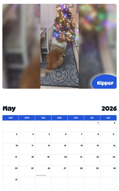 2026 - 2027 Kipper - Pawidols Pet Calendar