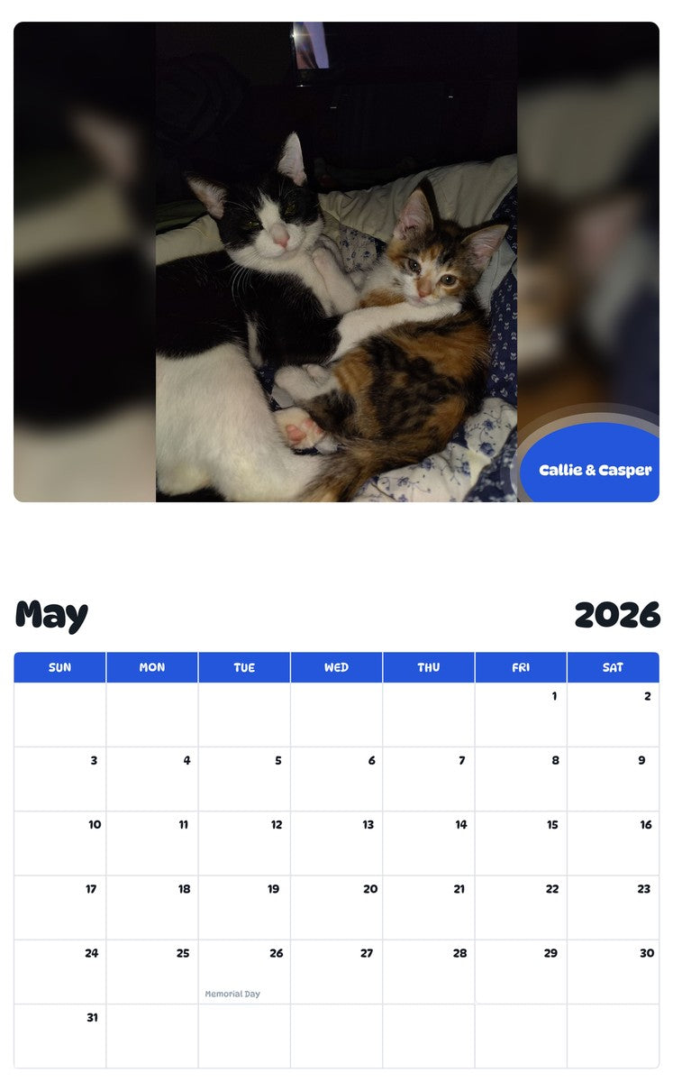 2026 - 2027 Callie & Casper - Pawidols Pet Calendar