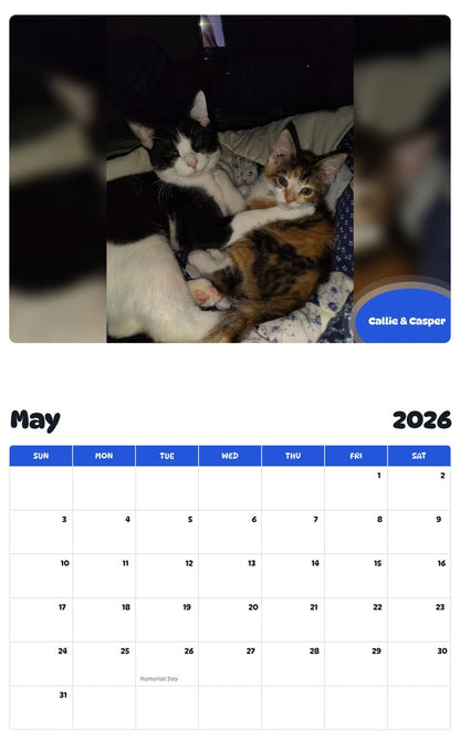 2026 - 2027 Callie & Casper - Pawidols Pet Calendar