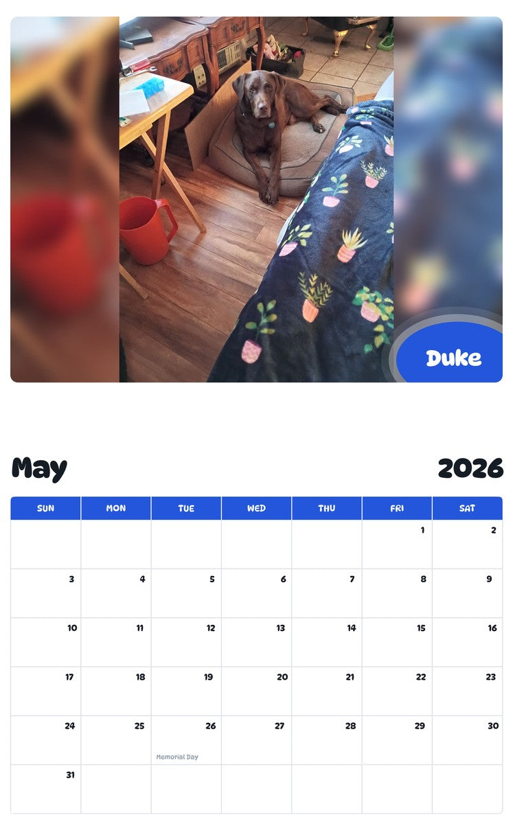 2026 - 2027 Duke - Pawidols Pet Calendar