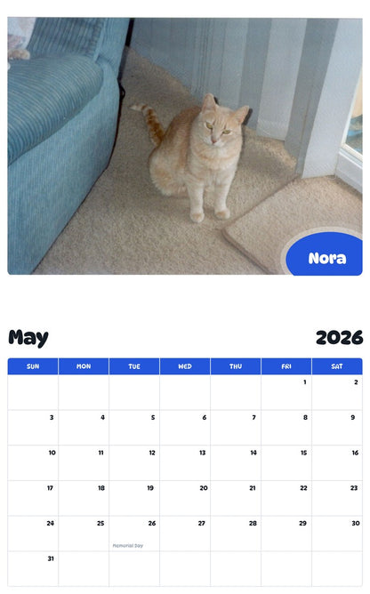 2026 - 2027 Nora - Pawidols Pet Calendar