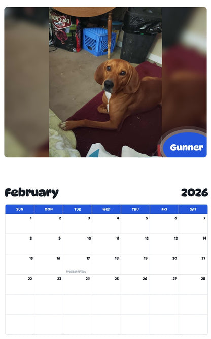 October 2025 - September 2026 Gunner - Pawidols Pet Calendar