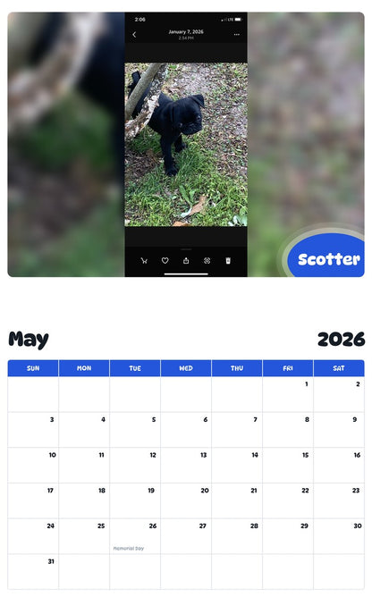 2026 - 2027 Scotter - Pawidols Pet Calendar