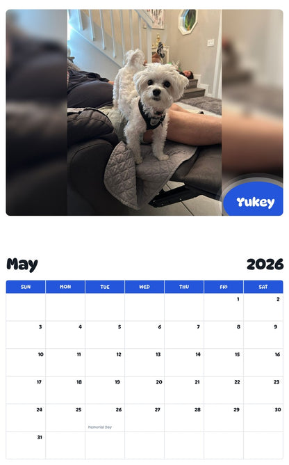 2026 - 2027 Yukey - Pawidols Pet Calendar