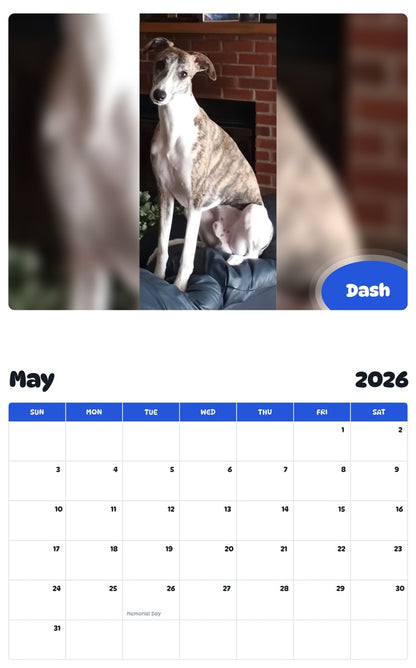 2026 - 2027 Dash - Pawidols Pet Calendar