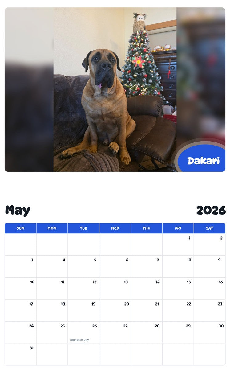 2026 - 2027 Dakari - Pawidols Pet Calendar