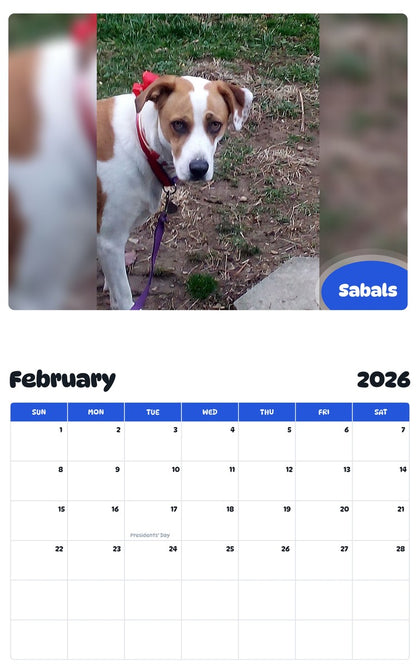 October 2025 - September 2026 Sabals - Pawidols Pet Calendar